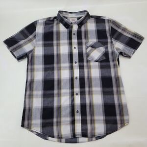 Levi's Men's Black and Gray Plaid Shirt